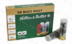12ga S&B, 2.75", 00 Buckshot, 12 Pellet, 10rd Box.