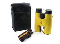 CAI 8x42 Binoculars, Waterproof Marine Yellow Binos with Case.