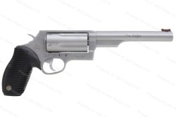 Taurus Judge Revolver, 45LC/410ga, 3" Chamber, 6.5" Barrel, Fiber Optic Front Sight, Stainless, New.