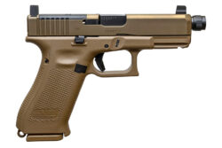 Glock 19X MOS 9mm Semi Auto Pistol, Threaded Barrel, Coyote Tan, Optics Ready, Night Sights, New.