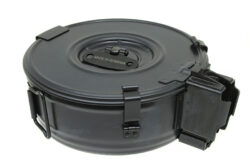 Romanian AK-47 7.62x39 75rd Drum Magazine, Wind up, Blued Steel, New.