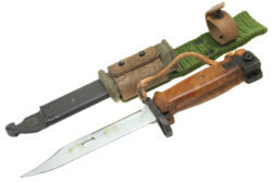 AK-47 Russian Izhevsk Bayonet, Type 2, Complete With Scabbard, Frog, and Strap, VG, Used.